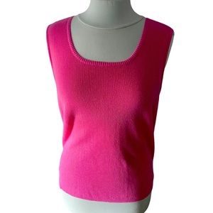 Talbots pink, mostly cotton soft sweater tank top. Size XL. Sleeveless.